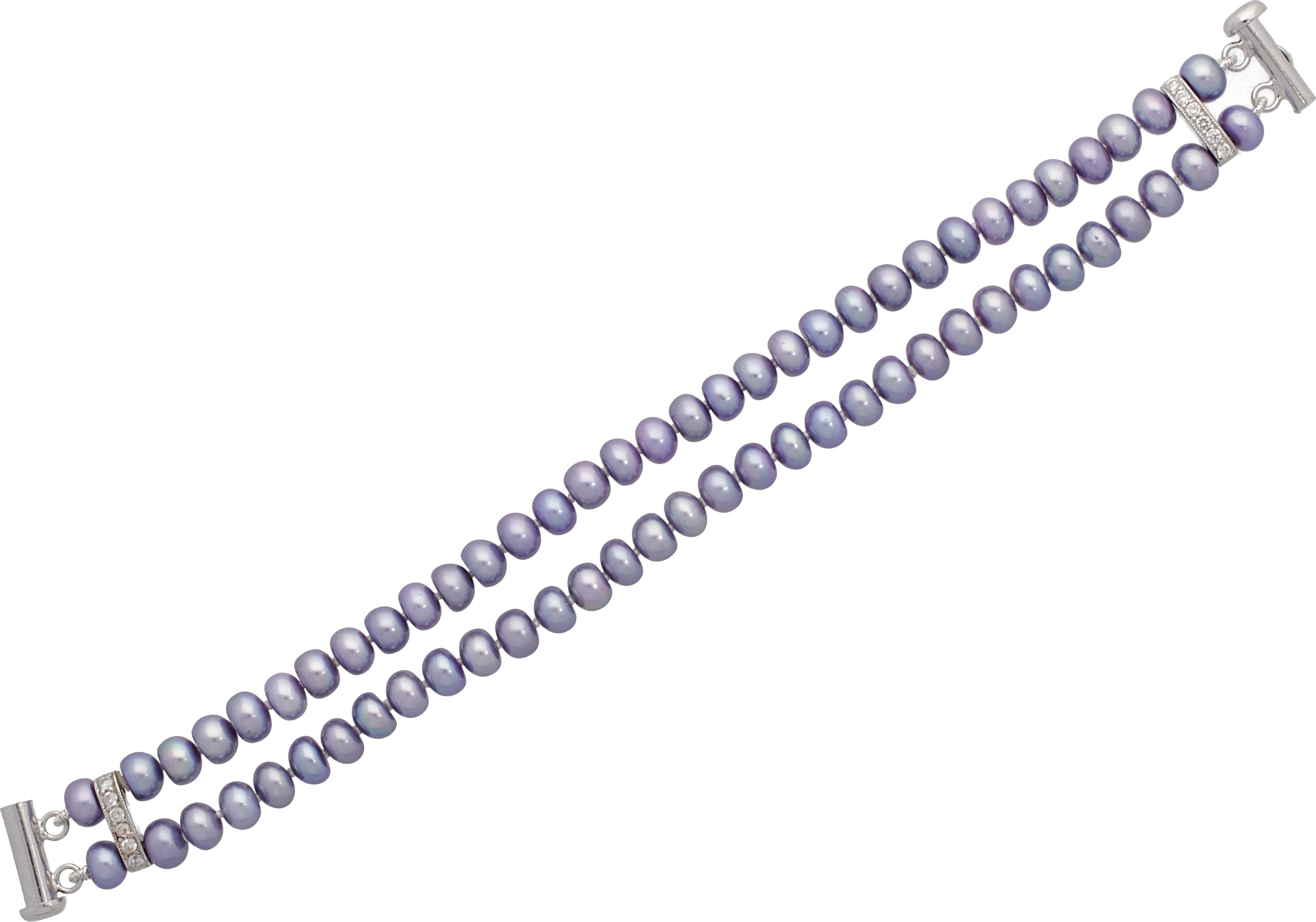 Moonpearls MOON Antigona - náramek z pravých fialových říčních perel 00362726 Délka 20 cm 00362730 + doprava ZDARMA