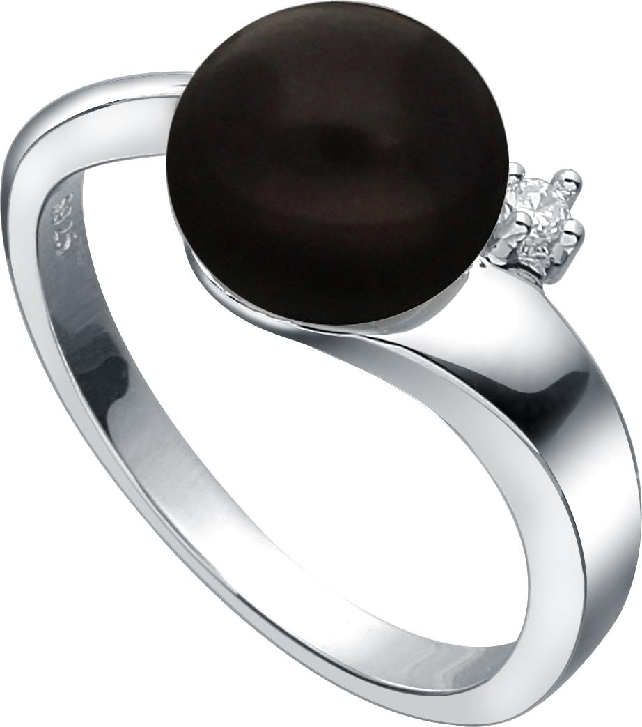 Moonpearls Moiss stříbrný prsten s pravou říční černou perlou ABBIE RP000092 Velikost 50 mm RP000170