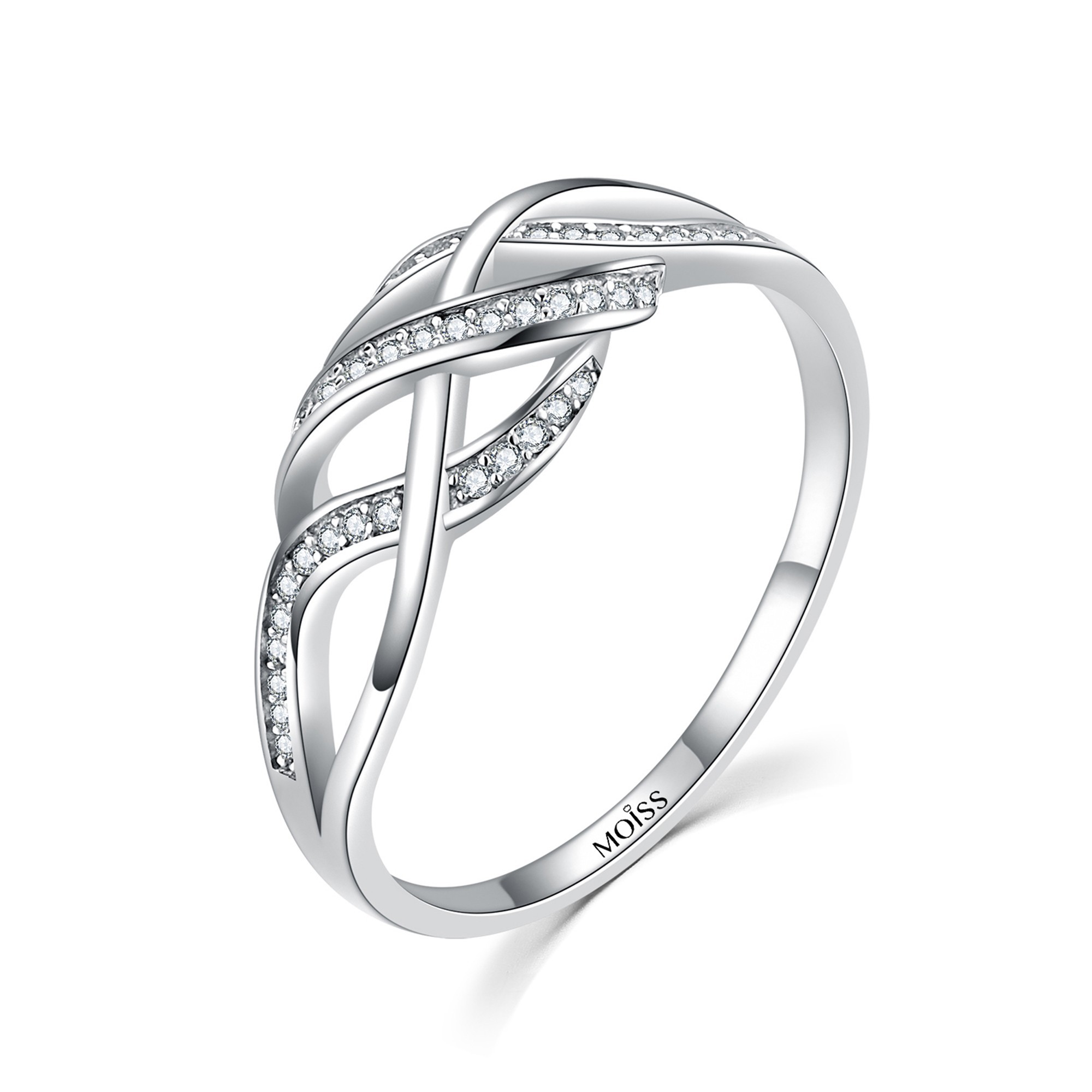 MOISS Moiss stříbrný prsten s bílými zirkony HEIKE R0000804 Velikost 58 mm R0000806