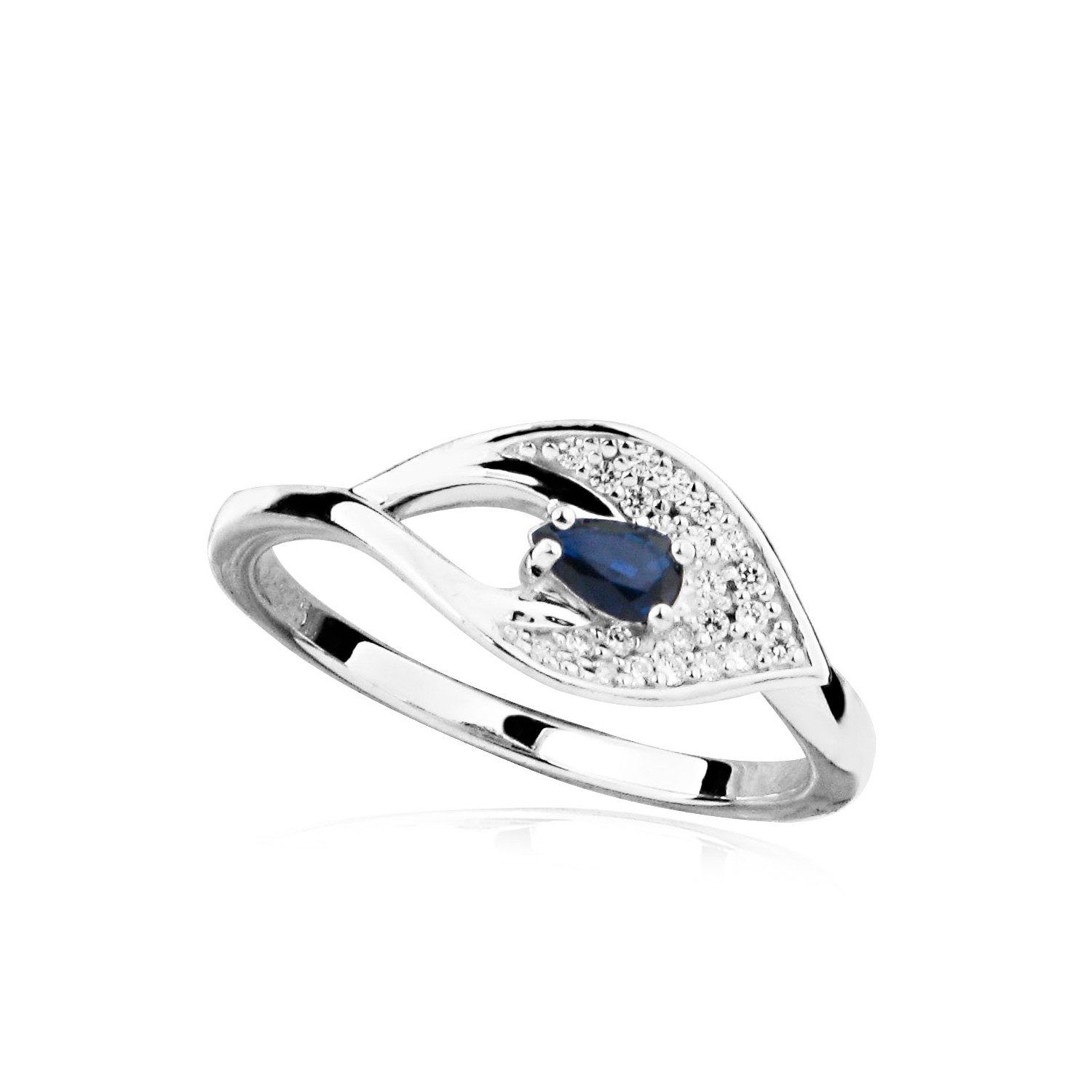 MOISS Moiss stříbrný prsten MARITA s MODRÝM SAFÍREM RG000057 Velikost 61 mm RG000060 + doprava ZDARMA
