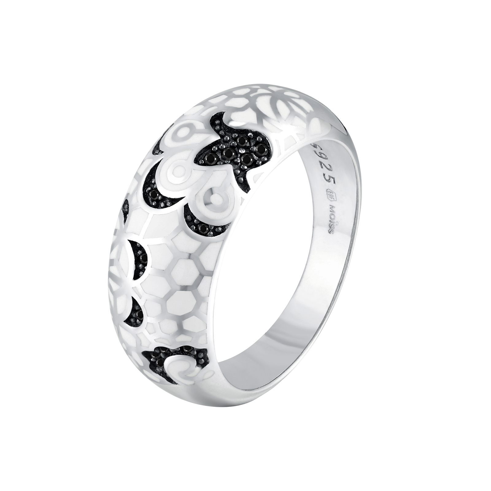 MOISS Moiss stříbrný prsten MIRIAMA smalt R0001555 Velikost 61 mm R0001558