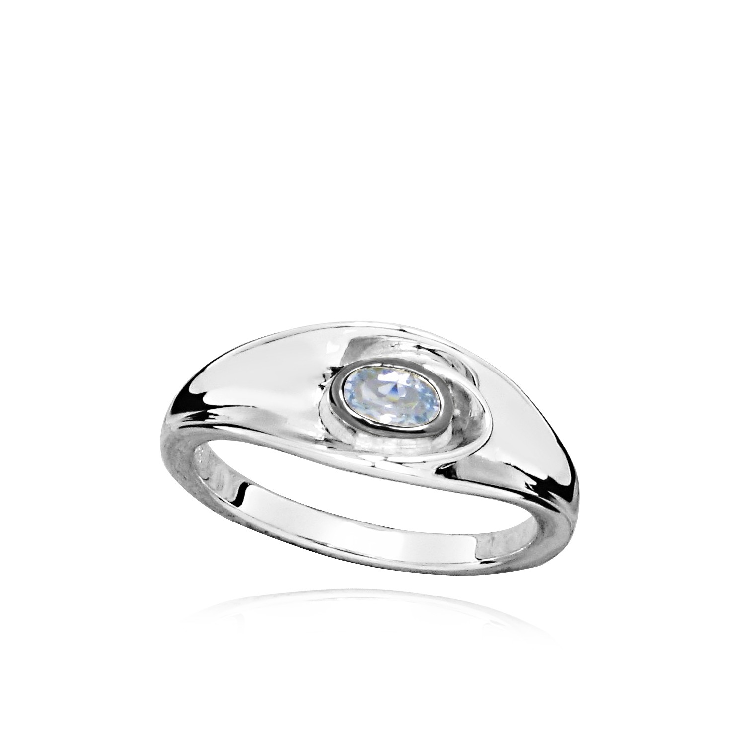 MOISS Moiss stříbrný prsten MARLEN BICOLOR BLACK s MODRÝM TOPAZEM RG000130 Velikost 54 mm RG000131