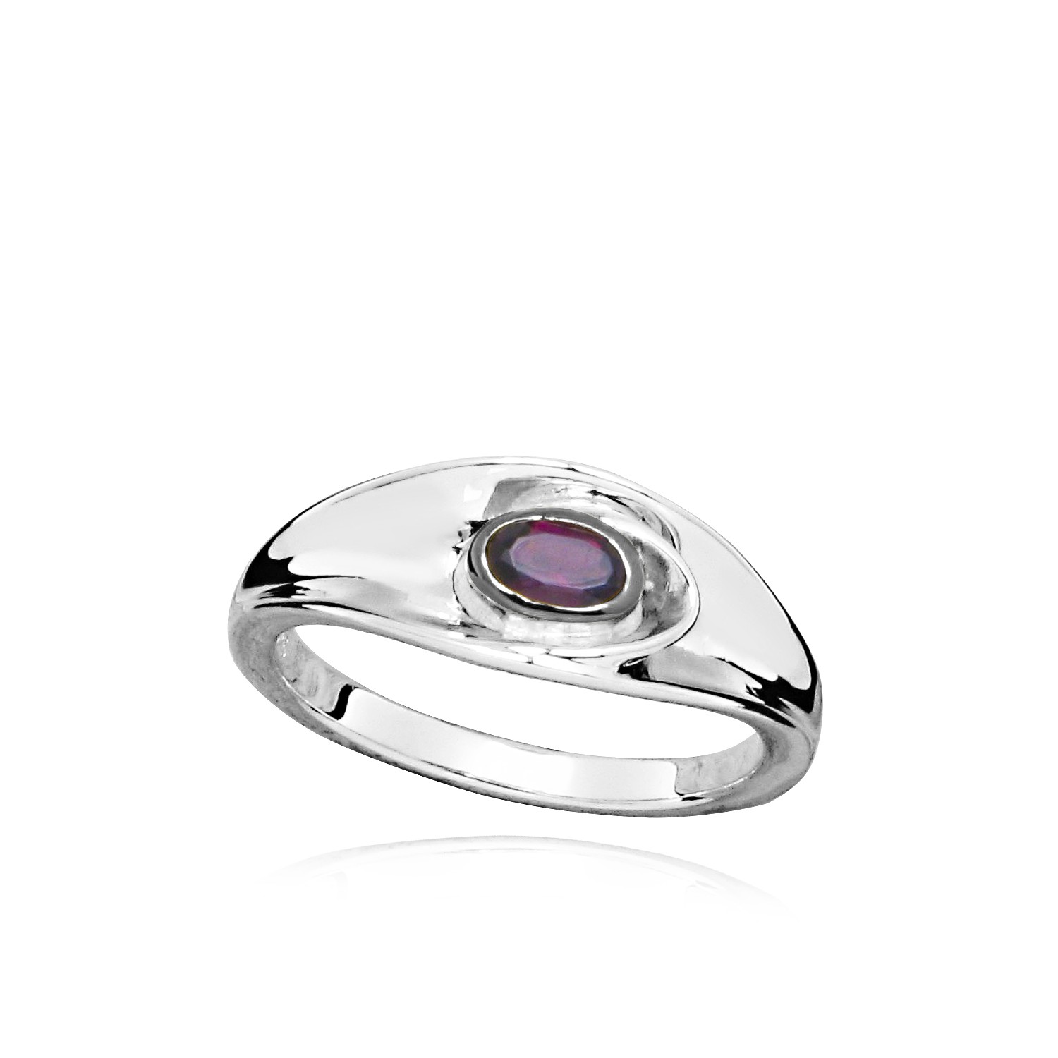 MOISS Moiss stříbrný prsten MARLEN BICOLOR BLACK s GRANÁTEM RG000135 Velikost 61 mm RG000139