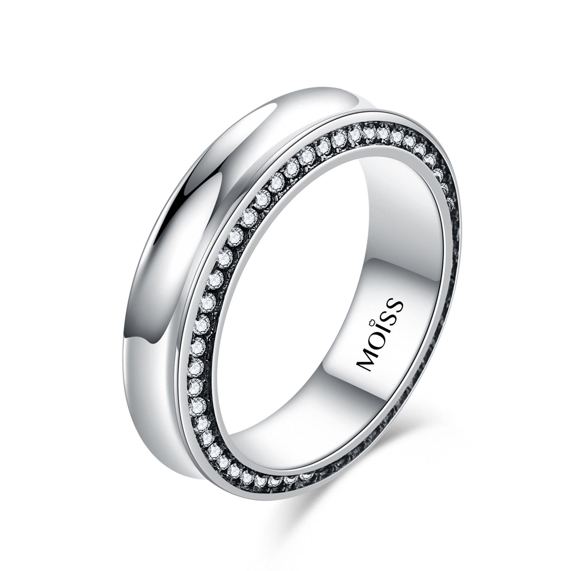 MOISS Moiss stříbrný prsten CAROL BLACK R0002133 Velikost 54 mm R0002134