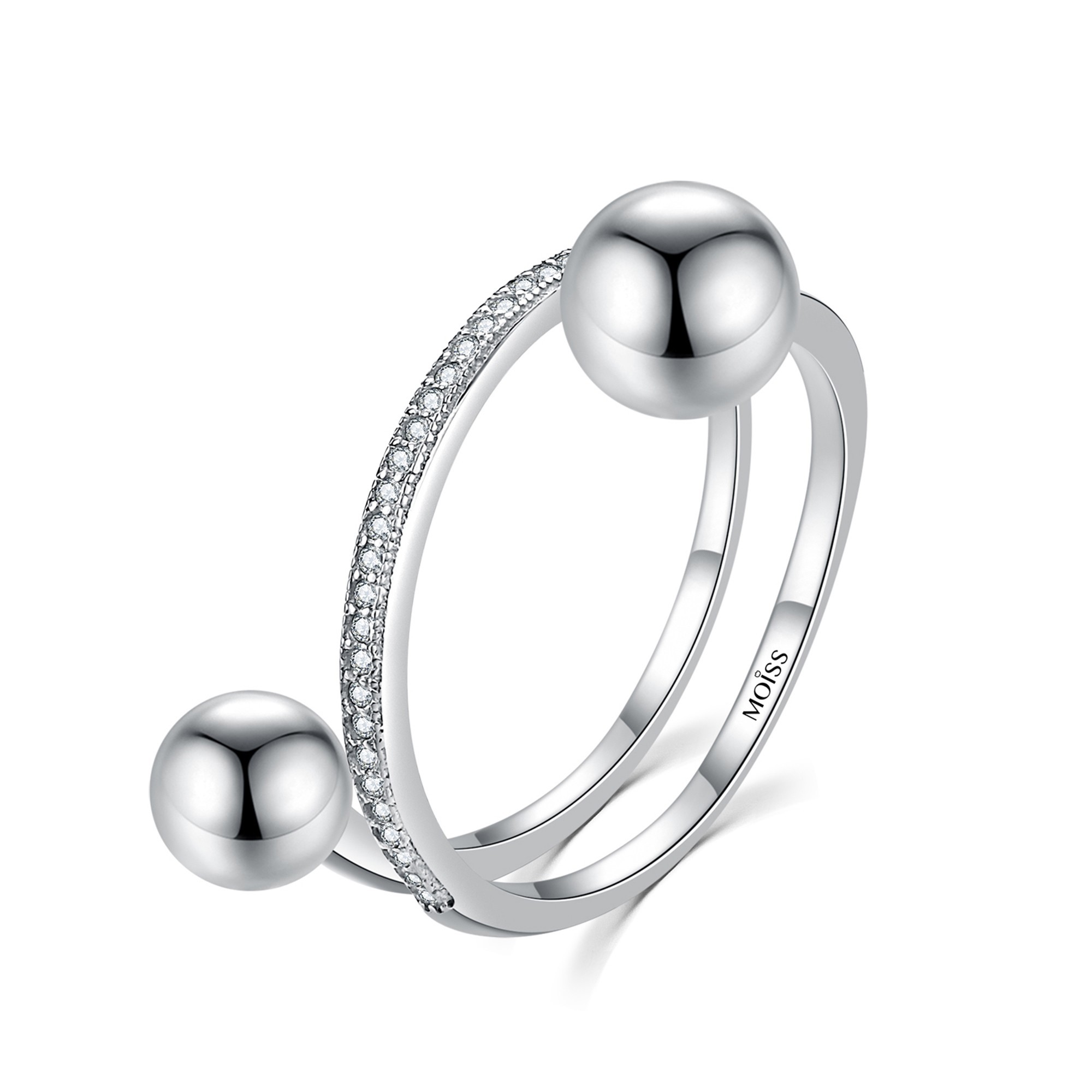 MOISS Moiss stříbrný prsten ORBIT R0002181 Velikost 58 mm R0002184
