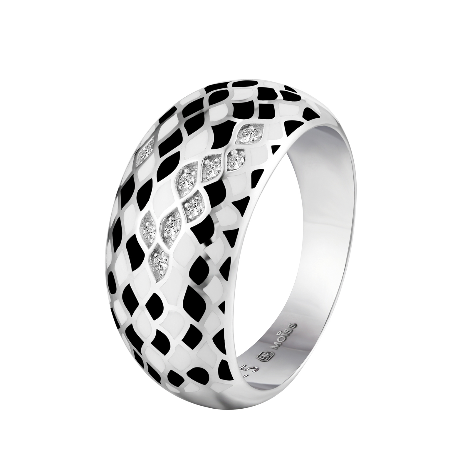 MOISS Moiss stříbrný prsten MONICA smalt R0002280 Velikost 54 mm R0004040