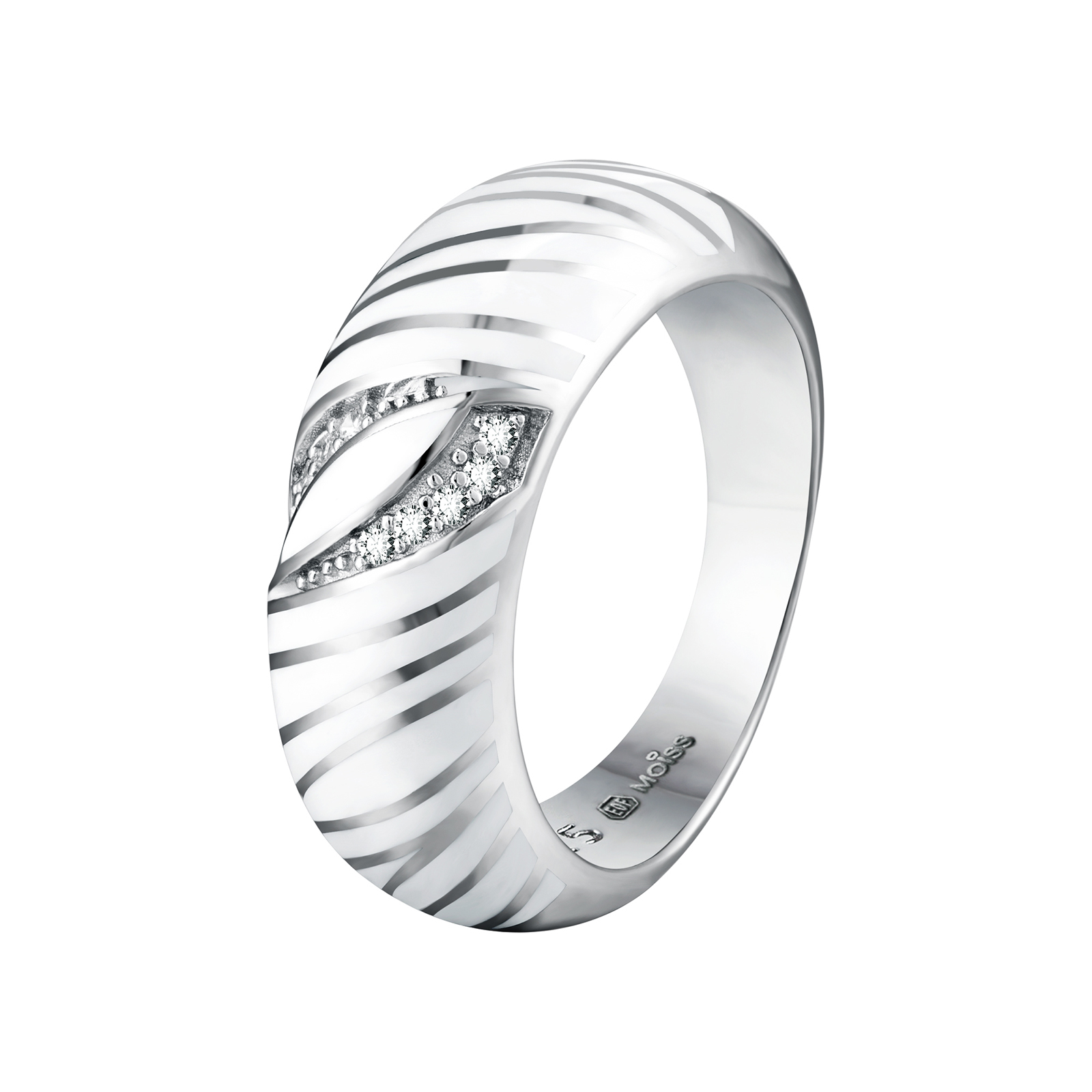 MOISS Moiss stříbrný prsten MYRA smalt R0002305 Velikost 61 mm R0002307