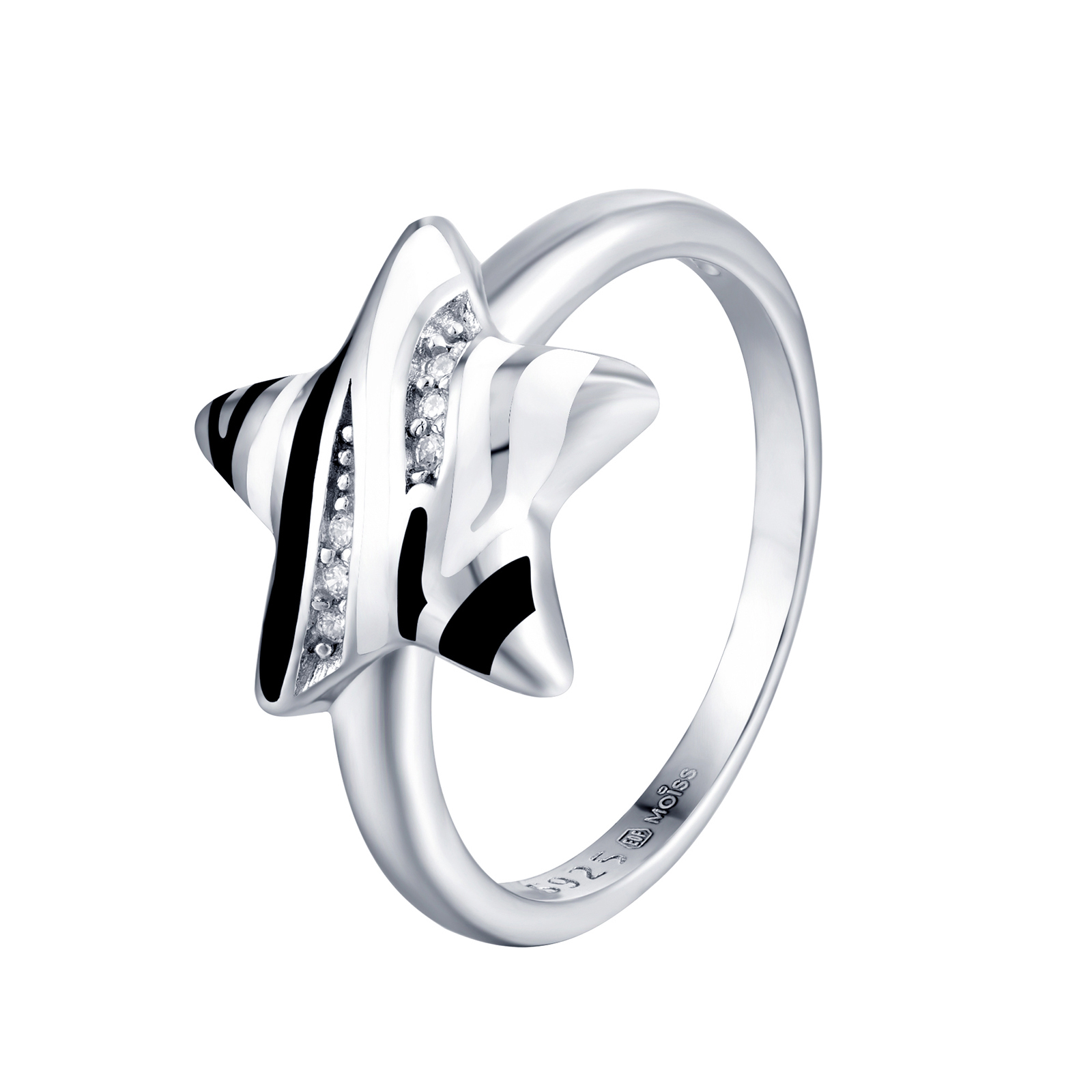 MOISS Moiss stříbrný prsten MONIQUE smalt R0002295 Velikost 58 mm R0002296