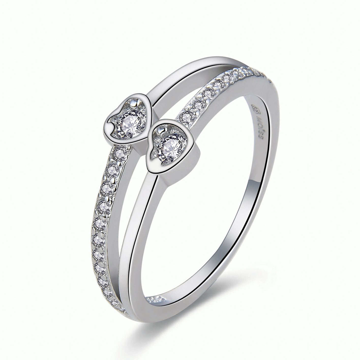 MOISS Moiss stříbrný prsten SRDCE R0002338 Velikost 58 mm R0003556