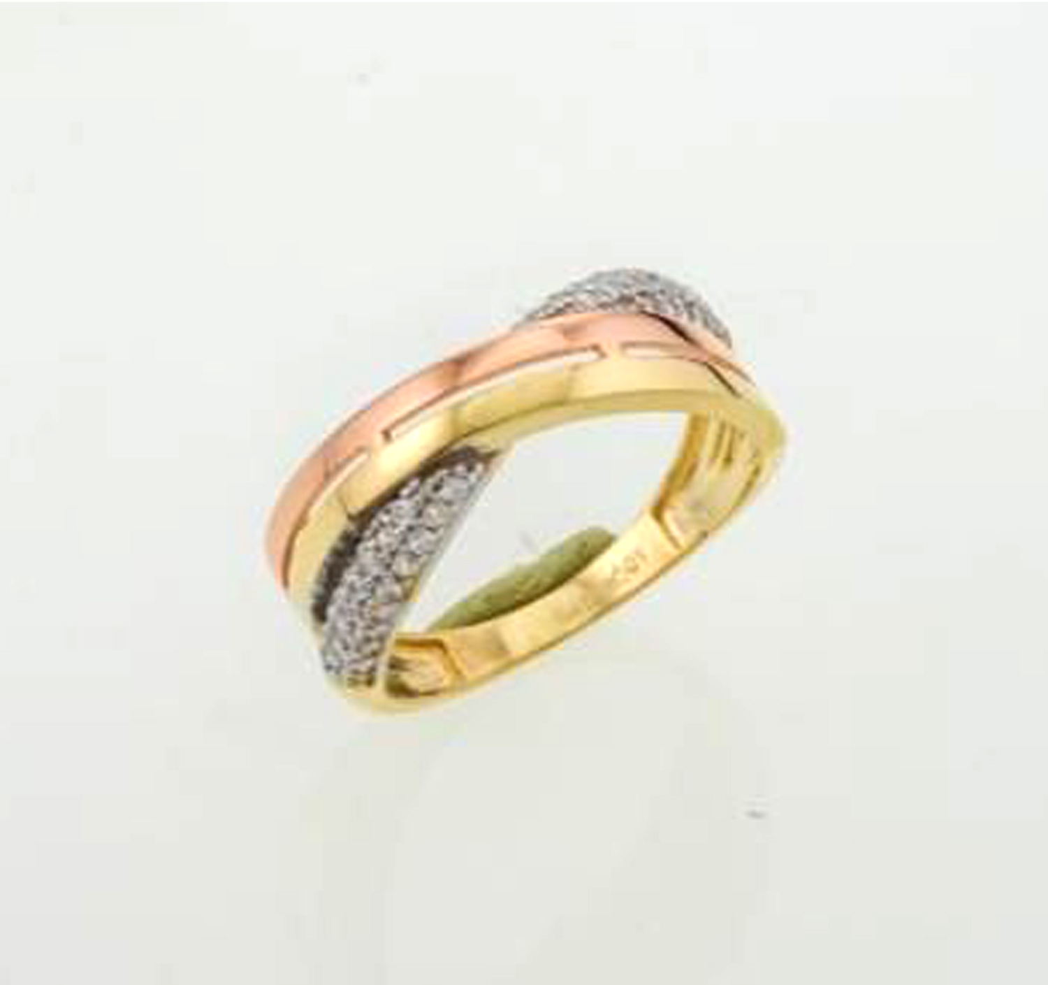 MOISS Moiss prsten ze žlutého zlata BEATE TRICOLOR RA100010 Velikost 61 mm RA100013 + doprava ZDARMA