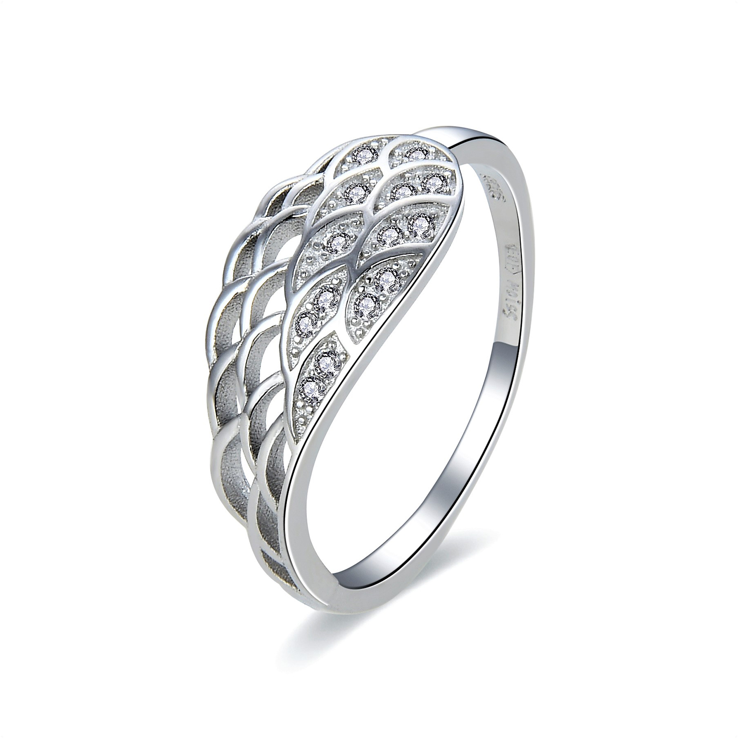 MOISS Moiss stříbrný prsten ANDĚLSKÉ KŘÍDLO R0002757 Velikost 58 mm R0002760