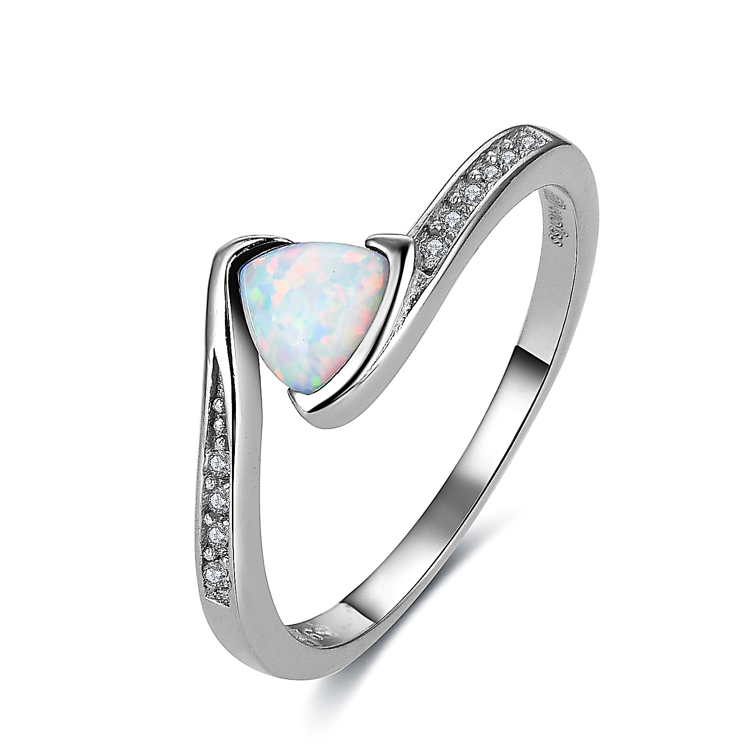 MOISS Moiss stříbrný prsten BELENA S BÍLÝM OPÁLEM R0002769 Velikost 58 mm R0002772