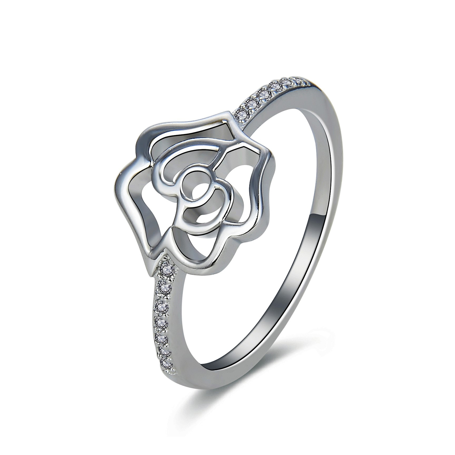 MOISS Moiss stříbrný prsten KVĚTINA R0002719 Velikost 58 mm R0002723