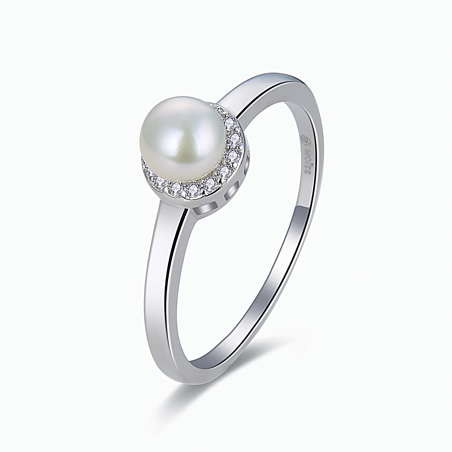MOISS Moiss stříbrný prsten s perlou TINA RP000298 Velikost 54 mm RP000300