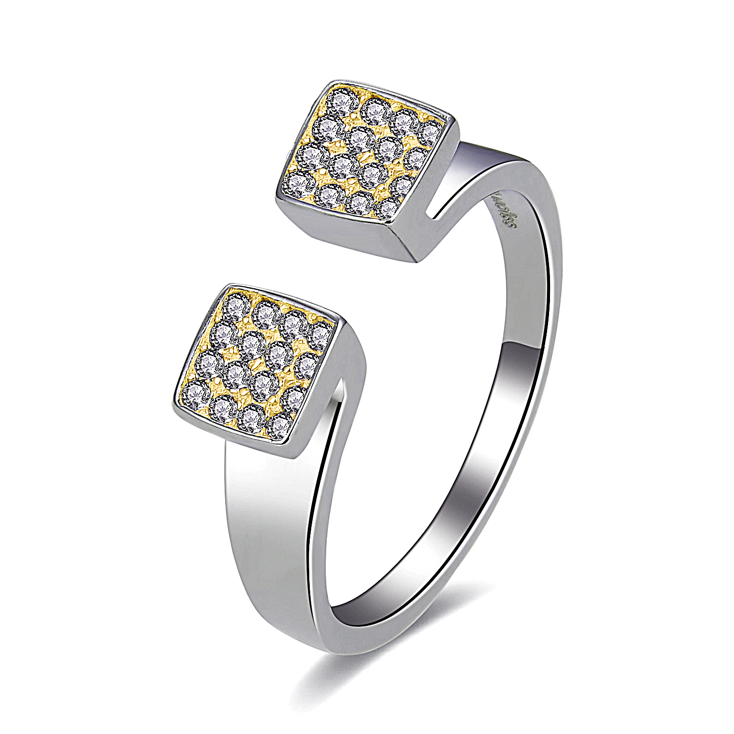 MOISS Moiss stříbrný prsten BELEN BICOLOR GOLD R0002700 Velikost 58 mm R0002703