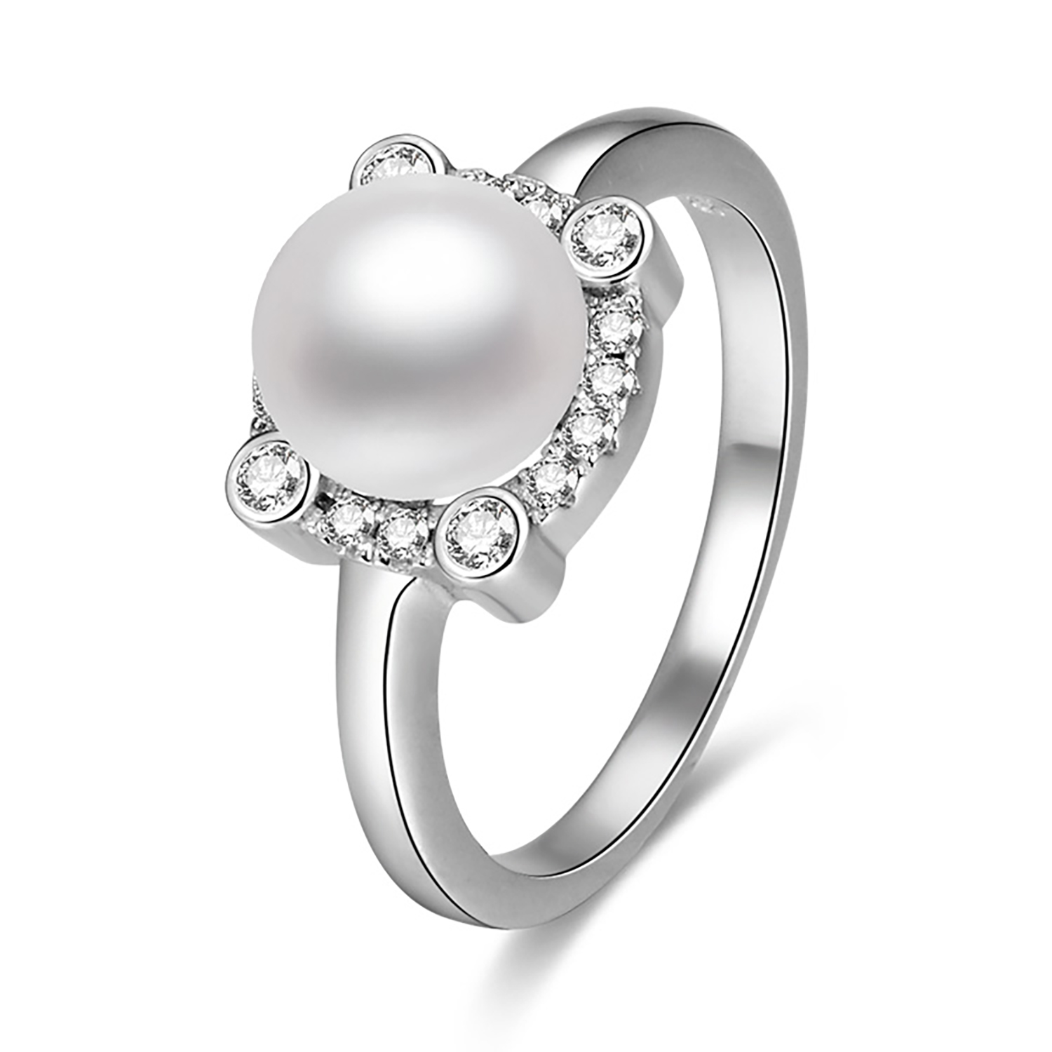 MOISS Moiss stříbrný prsten s perlou LELA RP000359 Délka 51 cm RP000359