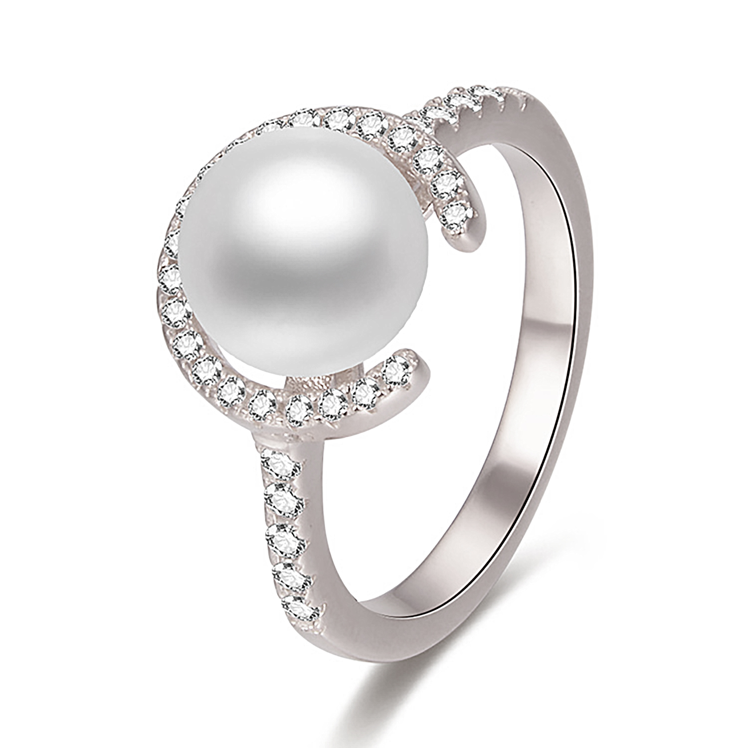 MOISS Moiss stříbrný prsten s perlou MARIELLA RP000369 Délka 51 cm RP000369