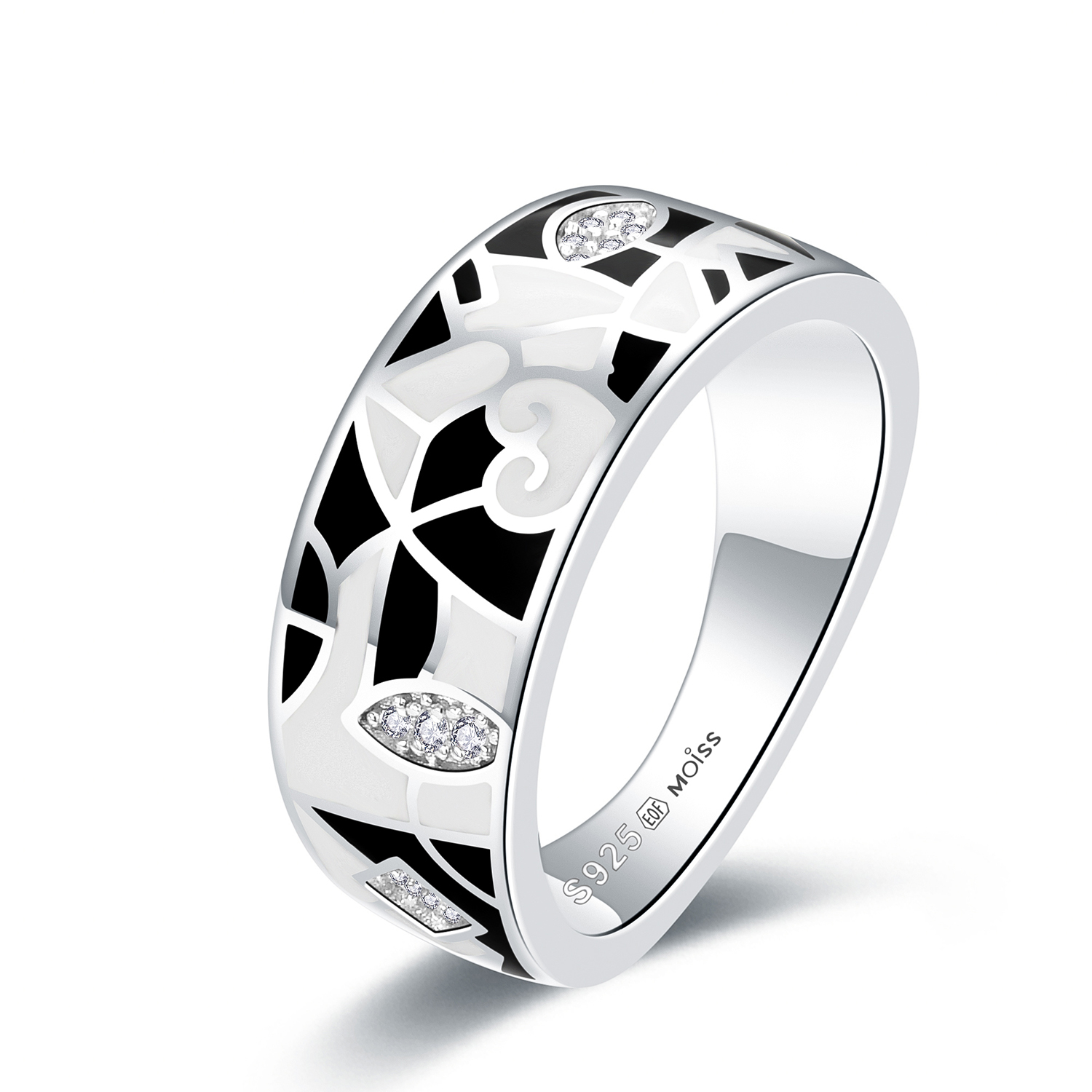 MOISS Moiss stříbrný prsten KIRSTY smalt R0001224 Velikost 61 mm R0002360