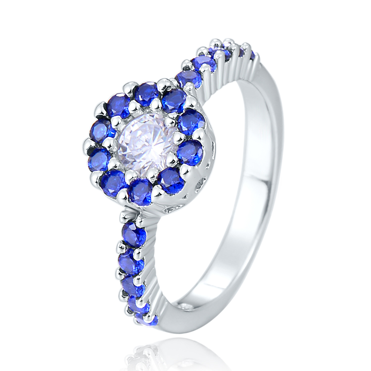 MOISS Moiss stříbrný prsten FLOR BLUE R0003435 Velikost 54 mm R0003436