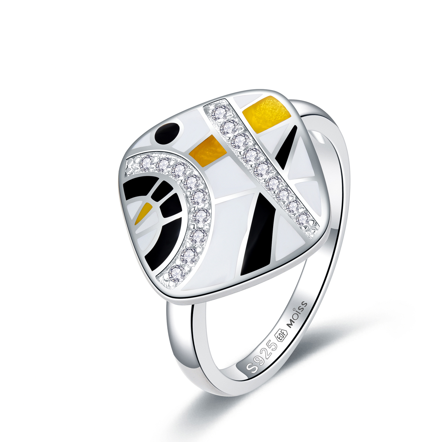 MOISS Moiss stříbrný prsten EVELLYNE smalt R0001559 Velikost 58 mm R0001560