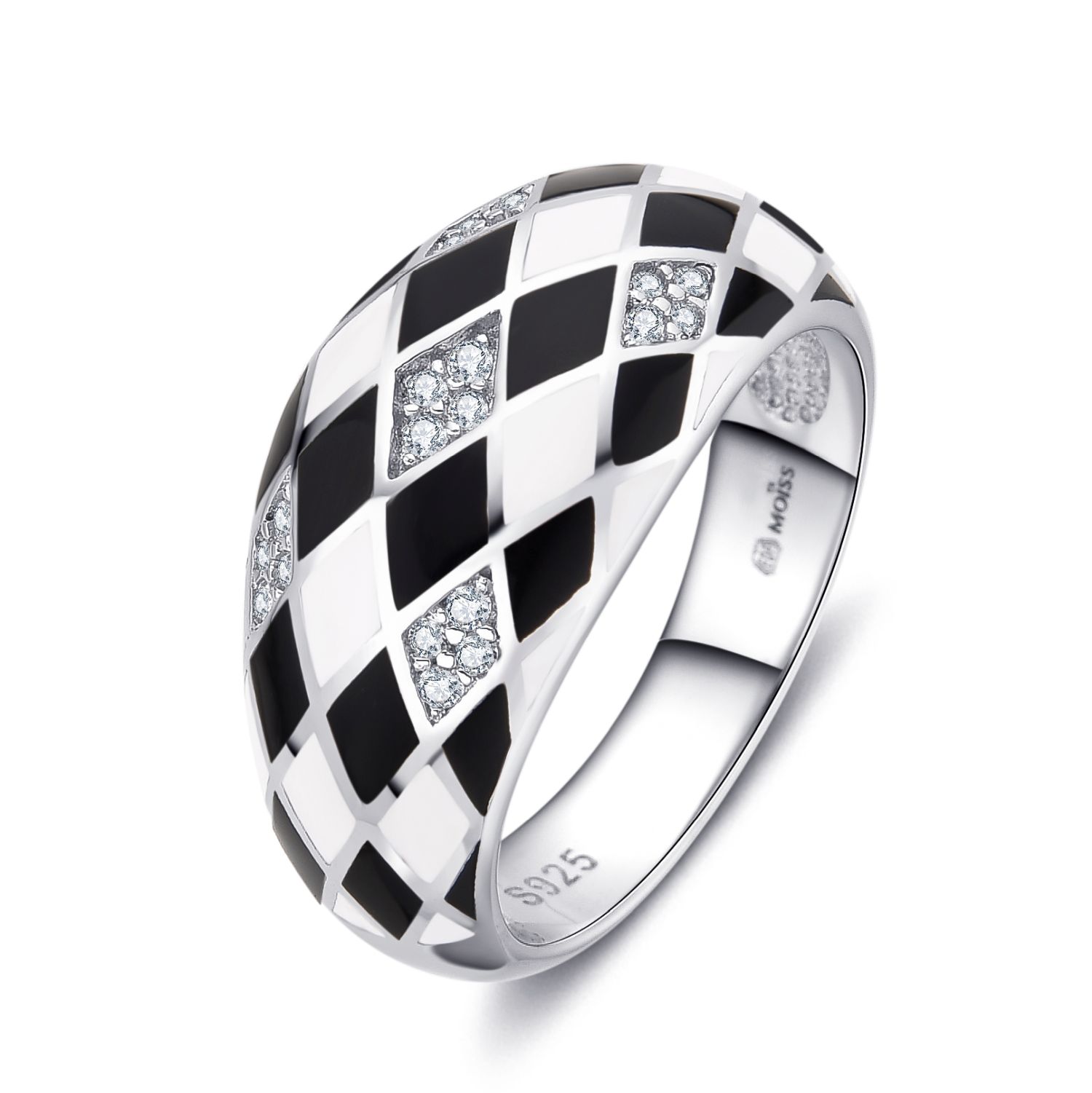 MOISS Moiss stříbrný prsten HALEL smalt R0001204 Velikost 58 mm R0001206
