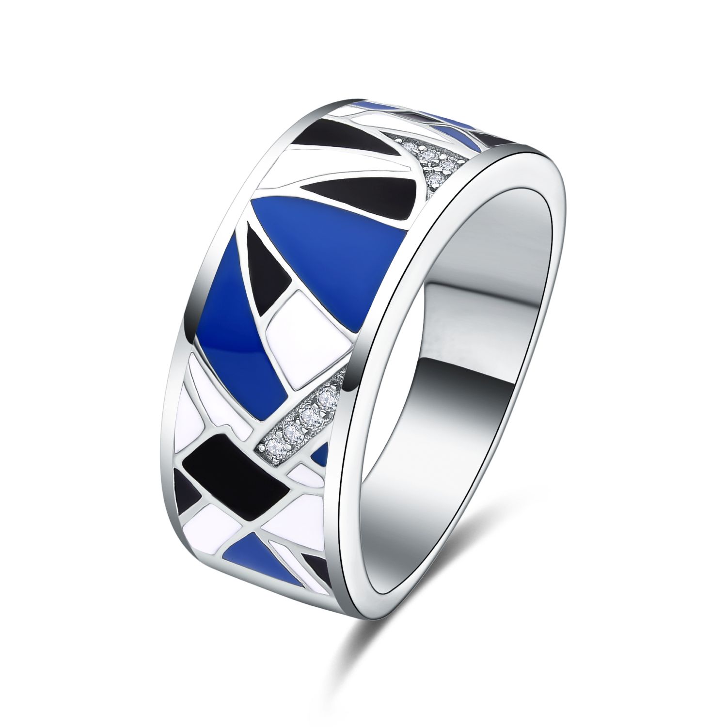 MOISS Moiss stříbrný prsten ISABEL smalt R0003729 Velikost 54 mm R0003729