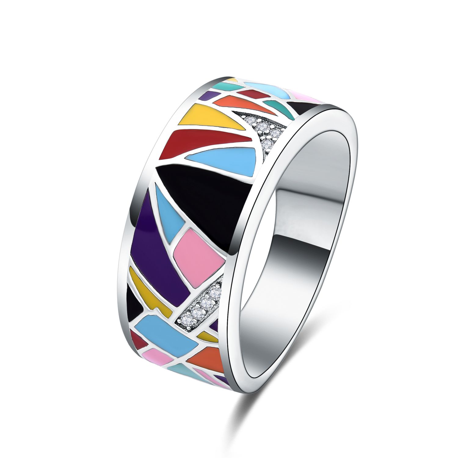 MOISS Moiss stříbrný prsten ISABELLA smalt R0003735 Velikost 54 mm R0003735
